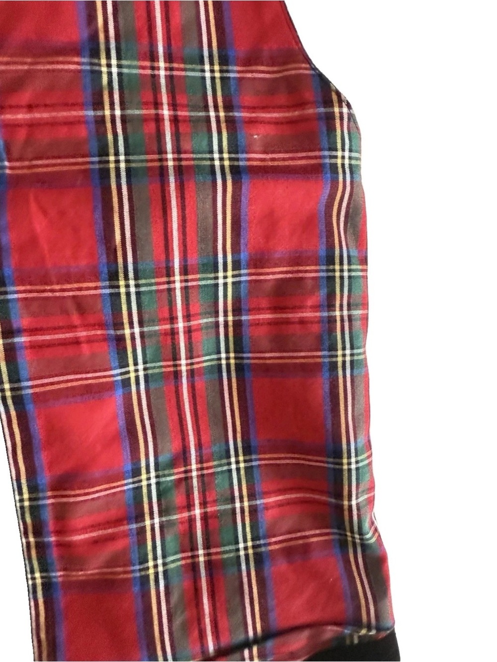 Ugly Christmas Vest Velvet Embroidered Wreaths Tartan Plaid Back 90s VTG Medium - Picture 6 of 12